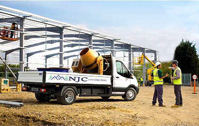 NJC Construction branded vehicle